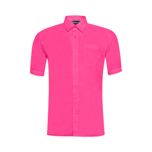 OmegaTux Short Sleeve Dress Shirt in Fuchsia