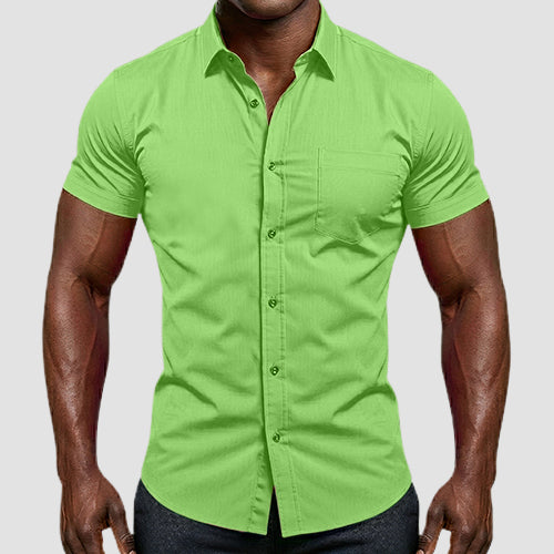 OmegaTux Short Sleeve Dress Shirt in Apple Green