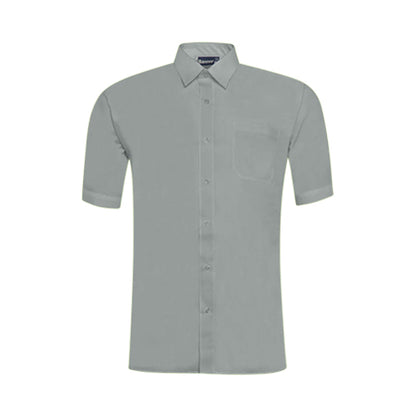 OmegaTux Short Sleeve Dress Shirt in Light Grey