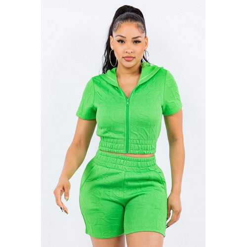 JAQ100 Texture Active Air Knit Shorts Green
