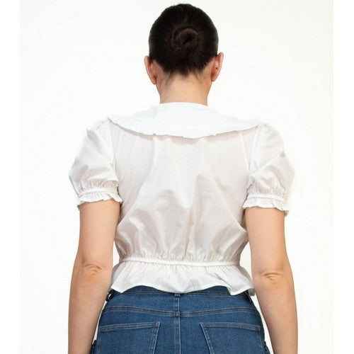 Bow Front Milk Maid Top in White