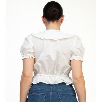 Bow Front Milk Maid Top in White