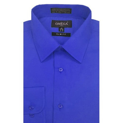 OmegaTux Slim Fit Long Sleeve Shirt Royal Blue