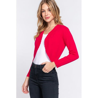 Scallop Edge Bolero Shrug Fuchsia