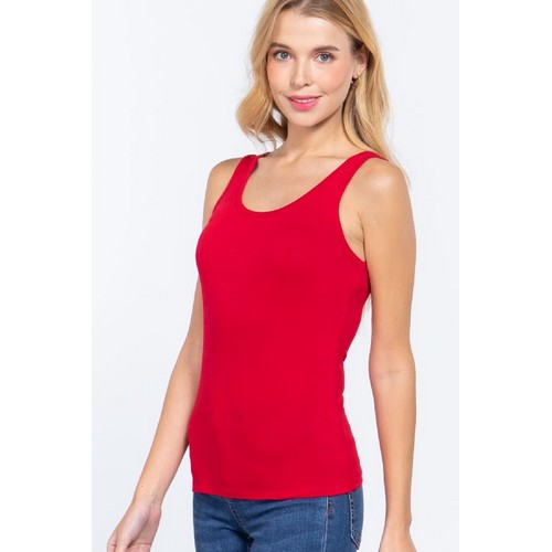 Ribbed Tank Top Red