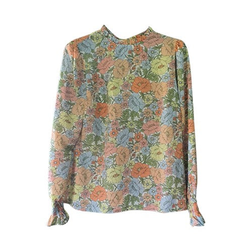 High Neck Floral Blouse Multi