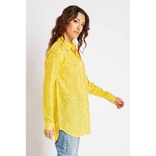 Marks & Spencer Ditsy Floral Longline Shirt Yellow