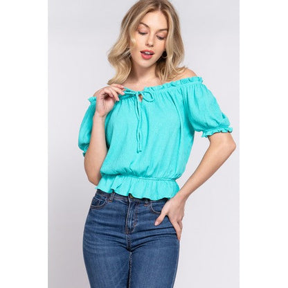 T13497 Gipsy Top Aqua Blue