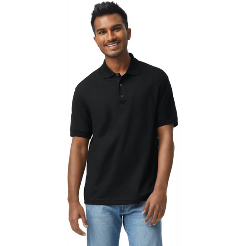 Sport Solid Cotton Polo Shirt Black