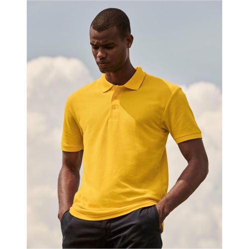 Sport Solid Cotton Polo Shirt Mustard