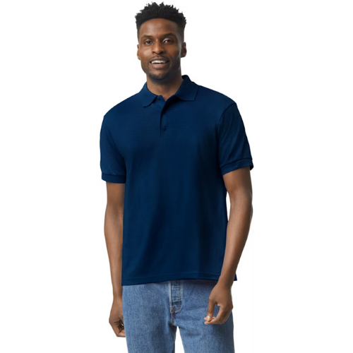 Sport Solid Cotton Polo Shirt Navy