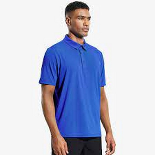 Sport Solid Cotton Polo Shirt Royal Blue