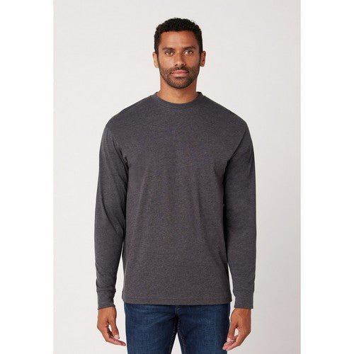 Smart Crew Neck Long Sleeve Cotton Jersey Ash