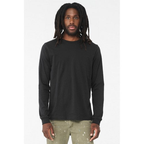 Smart Crew Neck Long Sleeve Cotton Jersey Black