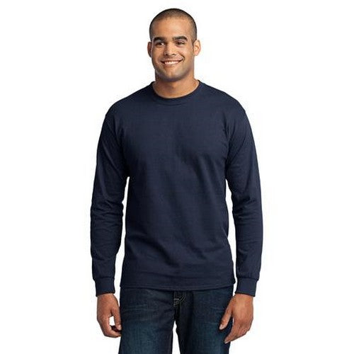 Smart Crew Neck Long Sleeve Cotton Jersey Deep Navy