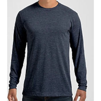 Smart Crew Neck Long Sleeve Cotton Jersey Heather Navy