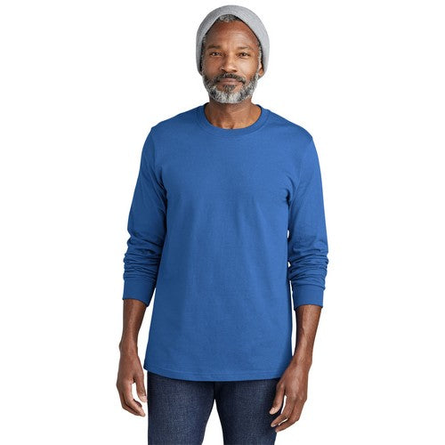 Smart Crew Neck Long Sleeve Cotton Jersey Light Royal Blue