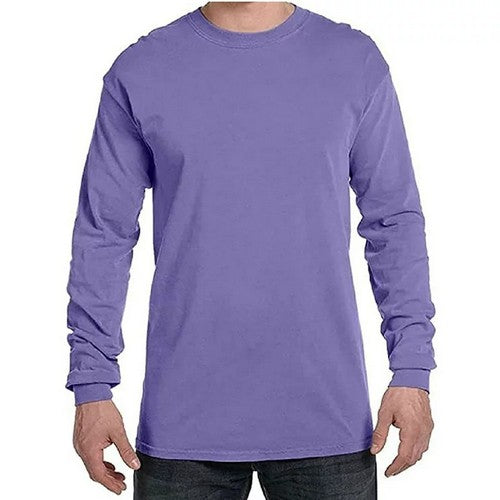 Smart Crew Neck Long Sleeve Cotton Jersey Lilac