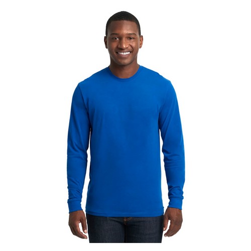 Smart Crew Neck Long Sleeve Cotton Jersey Royal Blue