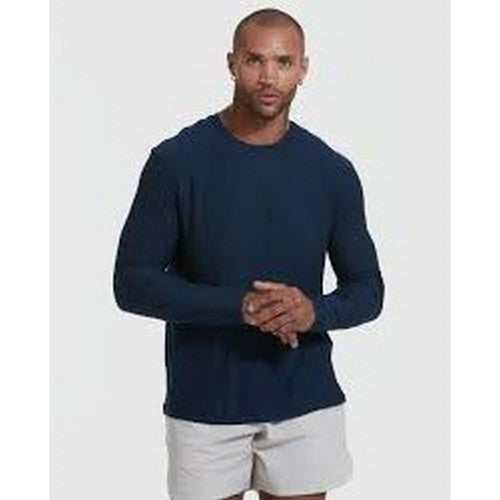 Smart Crew Neck Long Sleeve Cotton Jersey True Navy