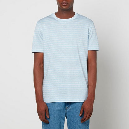 Forever 21 Crew Neck Stripe Jersey Sky Blue/White