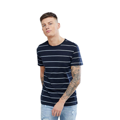 Forever 21 Crew Neck Stripe Jersey Navy/White