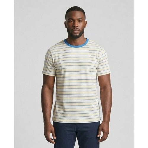 Forever 21 Crew Neck Stripe Jersey in Yellow/Blue/Pink