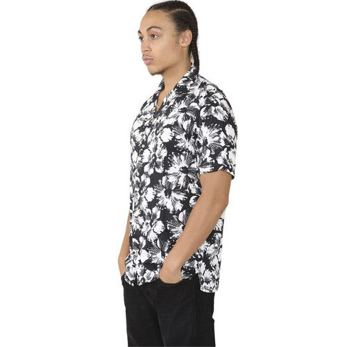 Tessentials Printed Hawaiian Shirt Black Floral