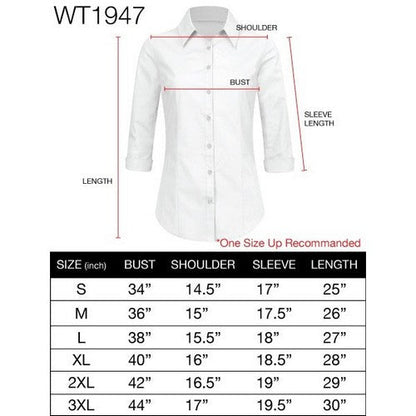 Stretch Cotton 3/4 Sleeve Shirt in Black