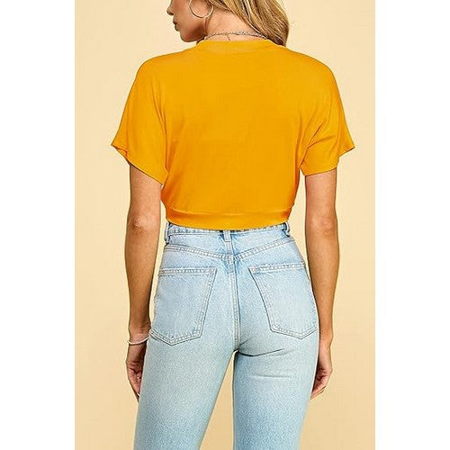 Jersey Bolero Shrug in Mustard