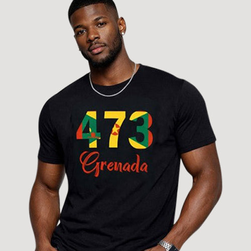 473 Grenada Independence Graphic Tee in Black