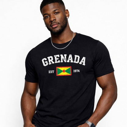VR9673099 EST 1974 Grenada Independence Graphic Tee in Black