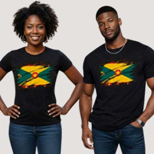 Grenada Flag Independence Graphic Tee in Black