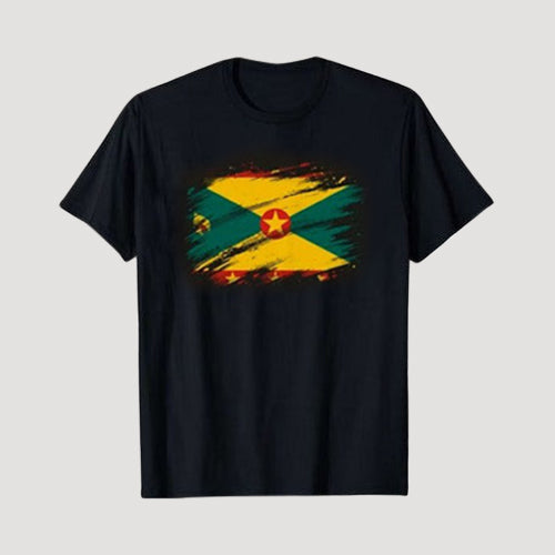Grenada Flag Independence Graphic Tee in Black