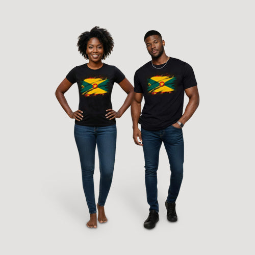 Grenada Flag Independence Graphic Tee in Black