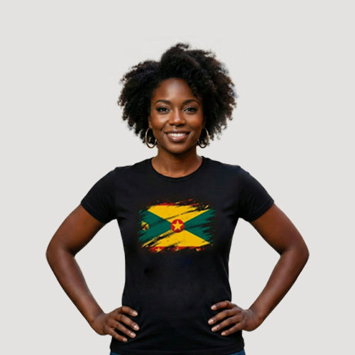 Grenada Flag Independence Graphic Tee in Black