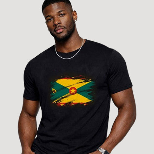 Grenada Flag Independence Graphic Tee in Black