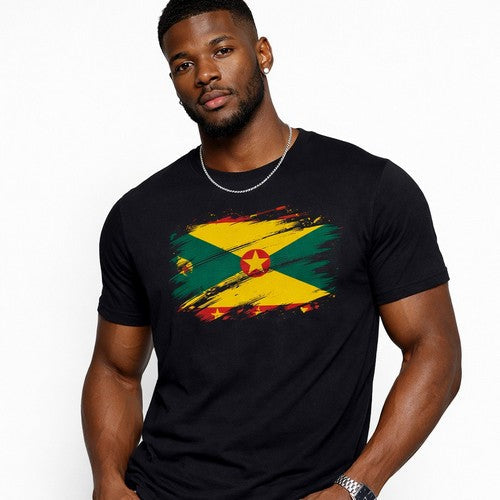 PK10526333 Grenada Flag Independence Graphic Tee in Black