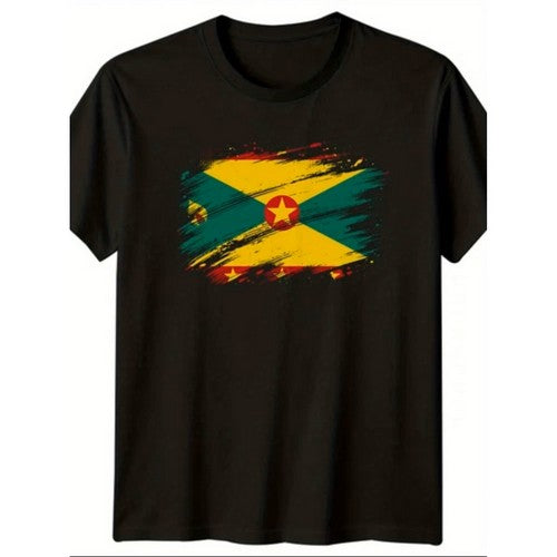 Grenada Flag Independence Graphic Tee in Black