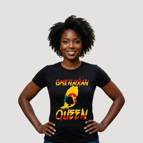 Grenadian Queen Independence Graphic Tee in Black