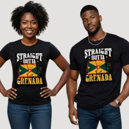 Straight Outta Grenada Independence Graphic Tee in Black
