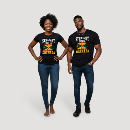 Straight Outta Grenada Independence Graphic Tee in Black