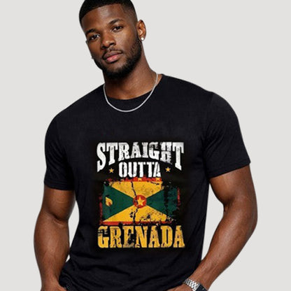 Straight Outta Grenada Independence Graphic Tee in Black