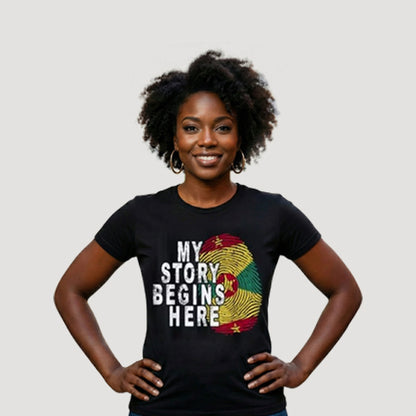 My Story Begins Here Grenada Independence Graphic Tee in Black