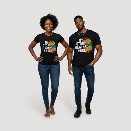 My Story Begins Here Grenada Independence Graphic Tee in Black