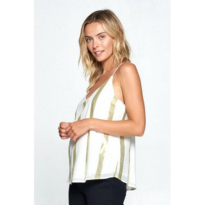 Stripe V Neck Cami Vest