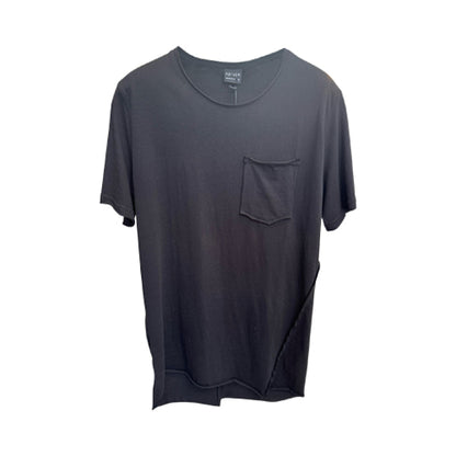 Raw Edge Longline Jersey in Black