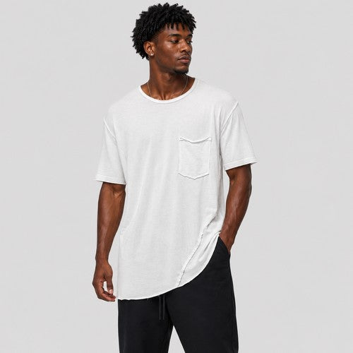 Raw Edge Longline Jersey in White