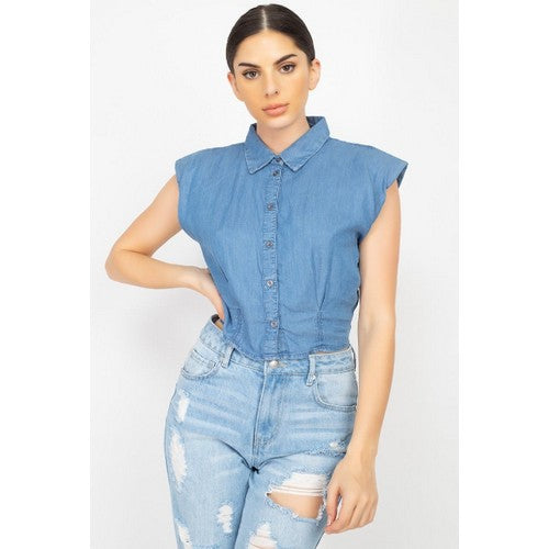 BT02572 Shoulder Pod Short Sleeve Shirt Medium Denim