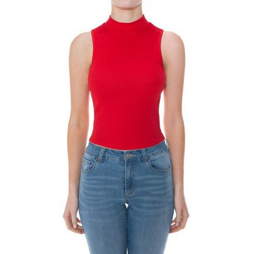75815 Turtleneck Cotton Rib in Bold Red